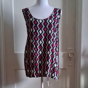 Apt. 9 Black and Pink Diamond Tank Top